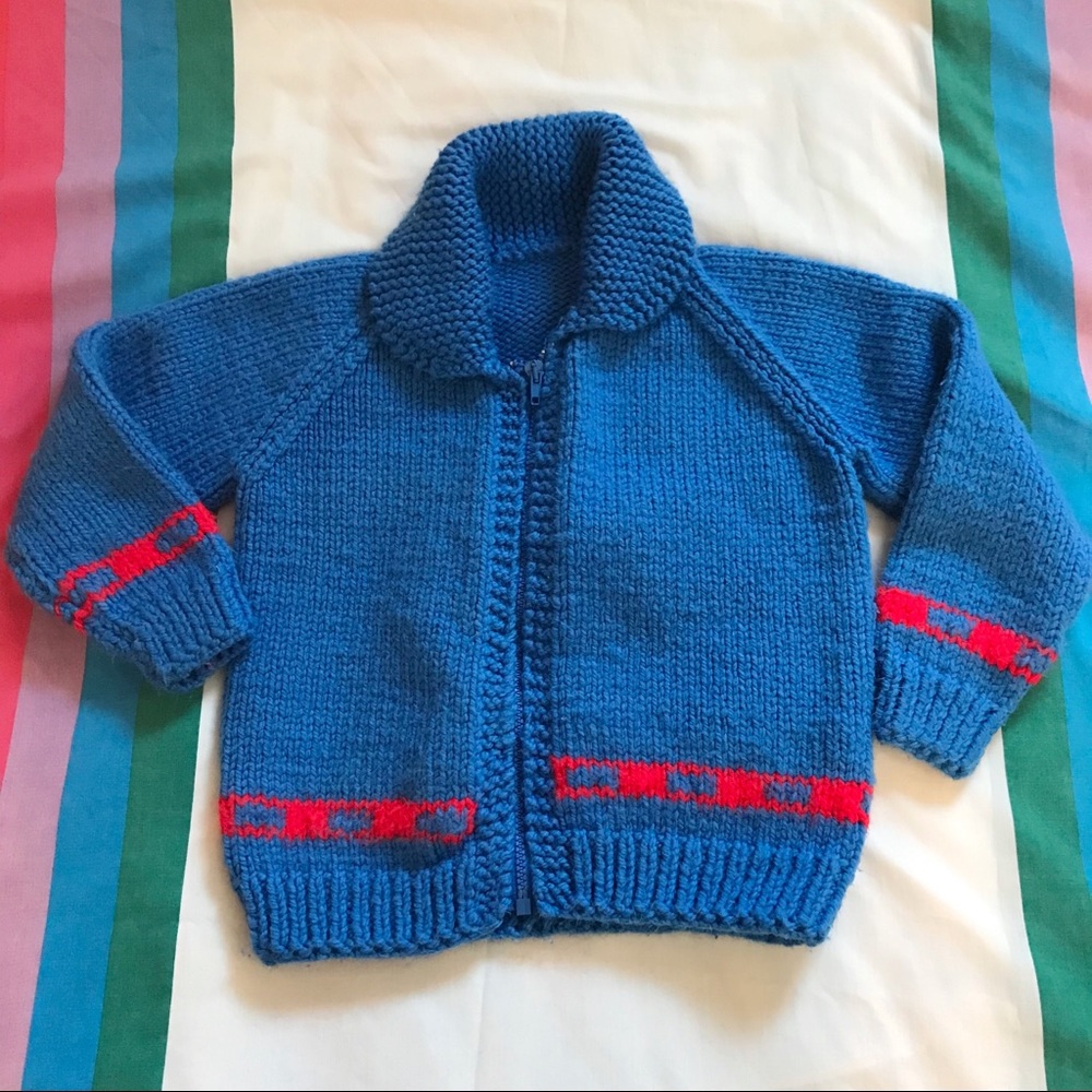 Vintage Handmade Knit Hockey Sweater Wool